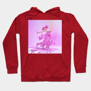 pink lady dances in pink Hoodie